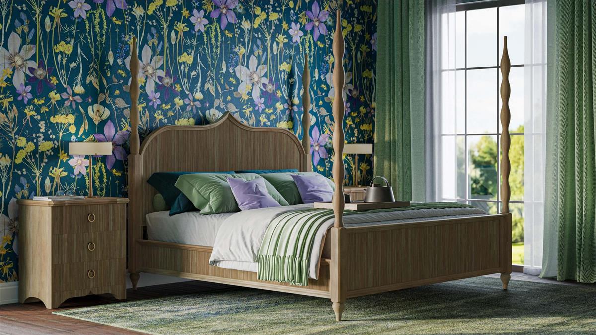 Bramble Brighton Wooden Back Bed King — Fruit Wood