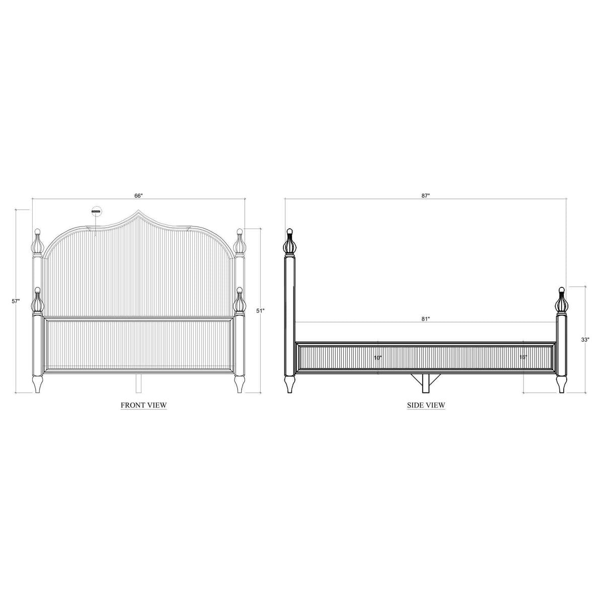 Bramble Brighton Wooden Back Bed Queen — Fruit Wood