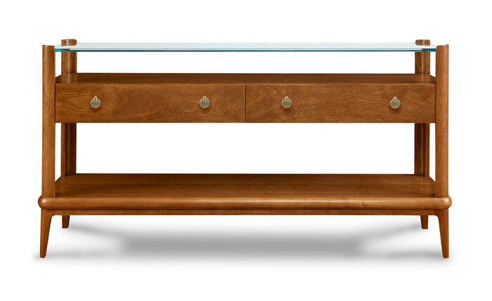 Stickley Martine Glass-Top Console Table