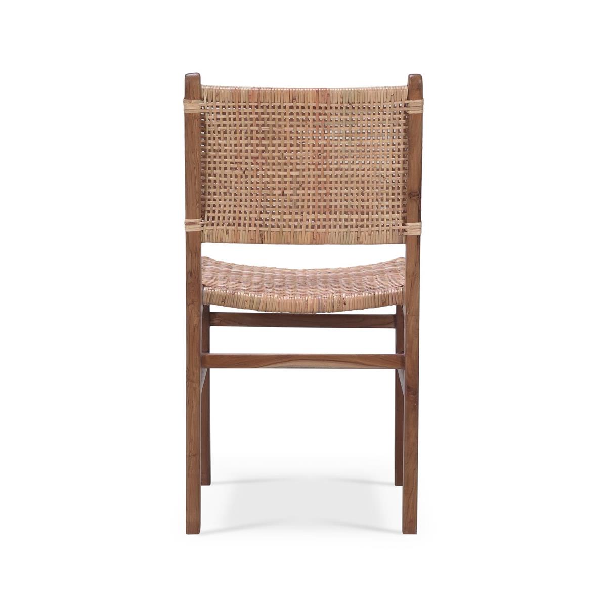 Bramble Logan Dining Chair w/ Rattan — Teak Rust Natural / Rattan Natural