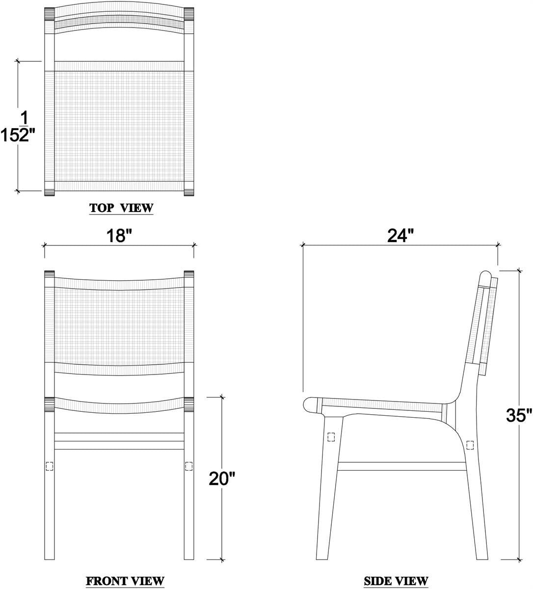Bramble Logan Dining Chair w/ Rattan — Teak Rust Natural / Rattan Natural
