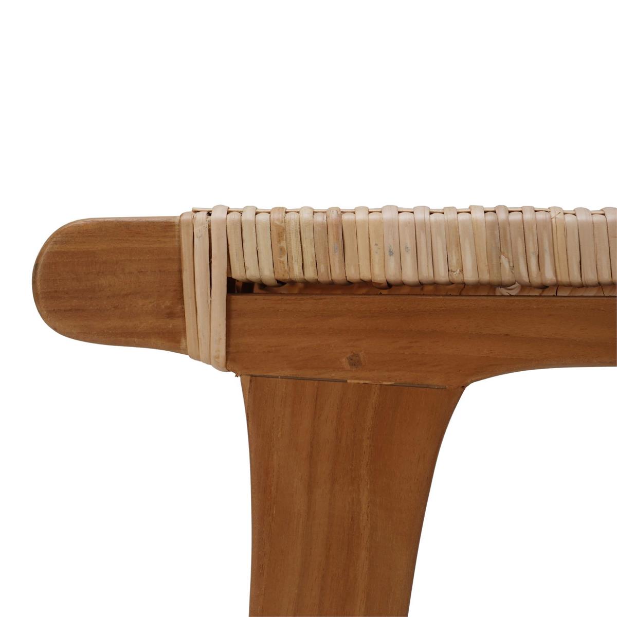 Bramble Logan Counter Stool w/ Rattan — Teak Rust Natural / Rattan Natural