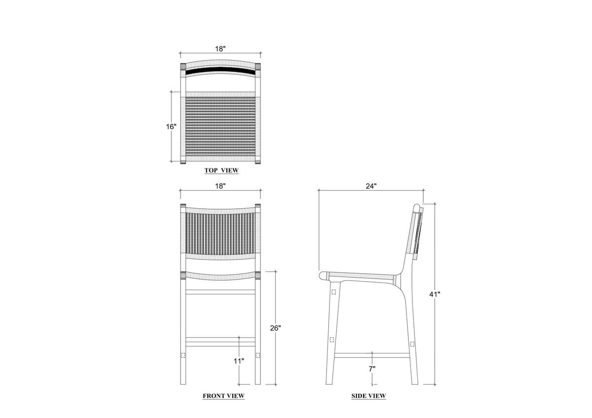 Bramble Logan Counter Stool w/ Rattan — True White *