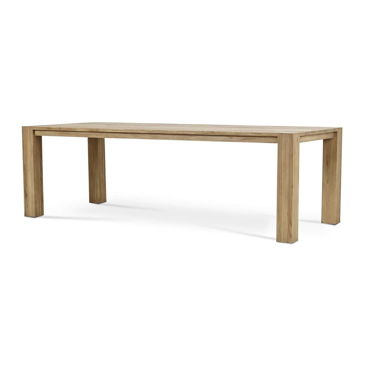 Bramble Tuscan Rustic Distressed Teak Dining Table 96'' — Teak Natural
