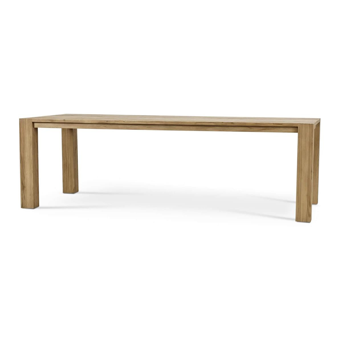 Bramble Tuscan Rustic Distressed Teak Dining Table 96'' — Teak Natural