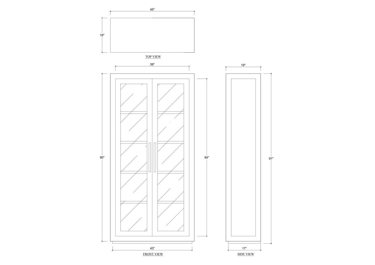 Bramble Tuscan Rustic Distressed Teak Display Cabinet — Teak Natural
