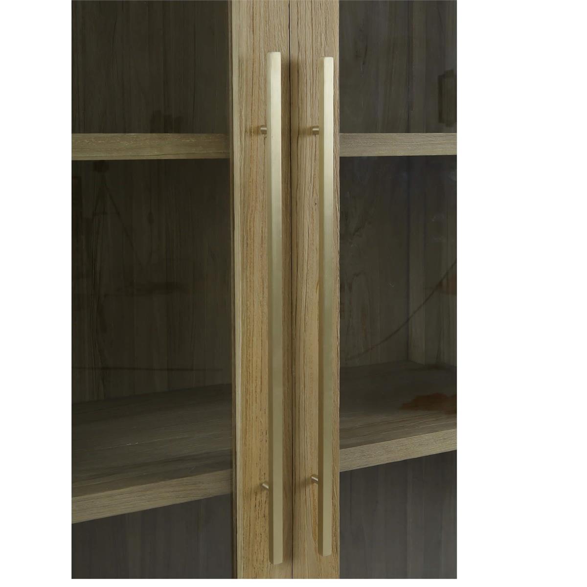 Bramble Tuscan Rustic Distressed Teak Display Cabinet — Teak Natural