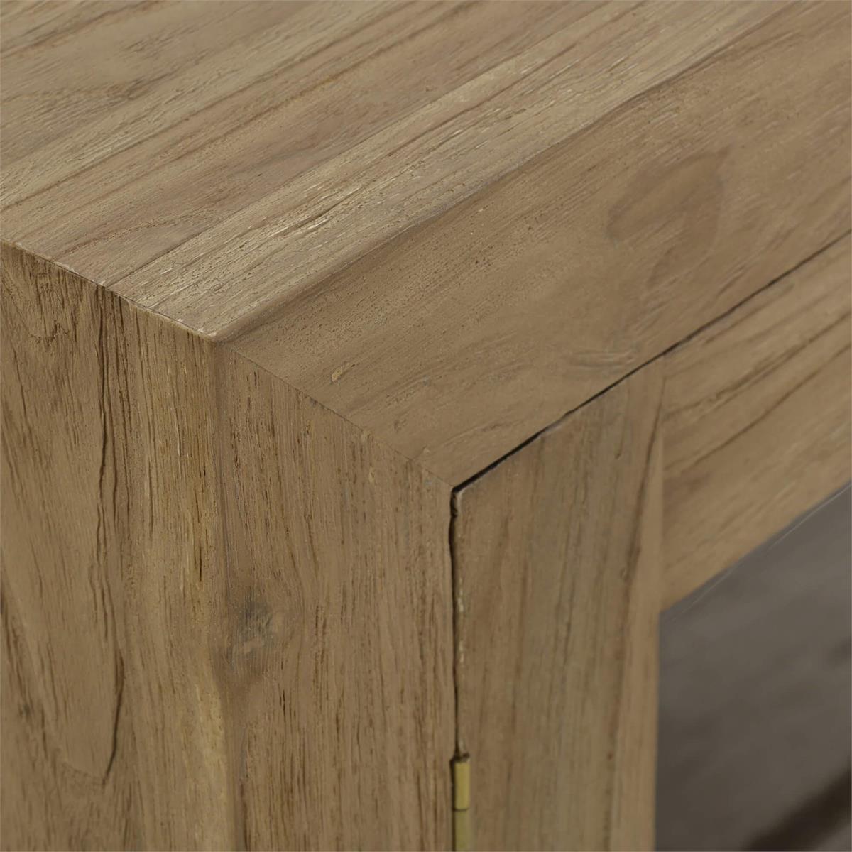Bramble Tuscan Rustic Distressed Teak 4 Door Sideboard — Teak Natural