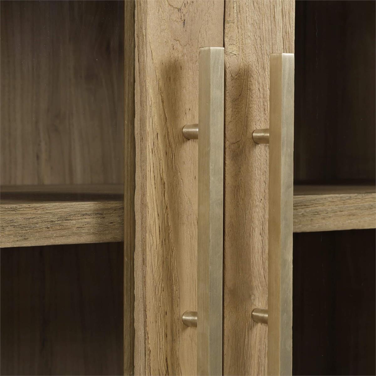 Bramble Tuscan Rustic Distressed Teak 4 Door Sideboard — Teak Natural