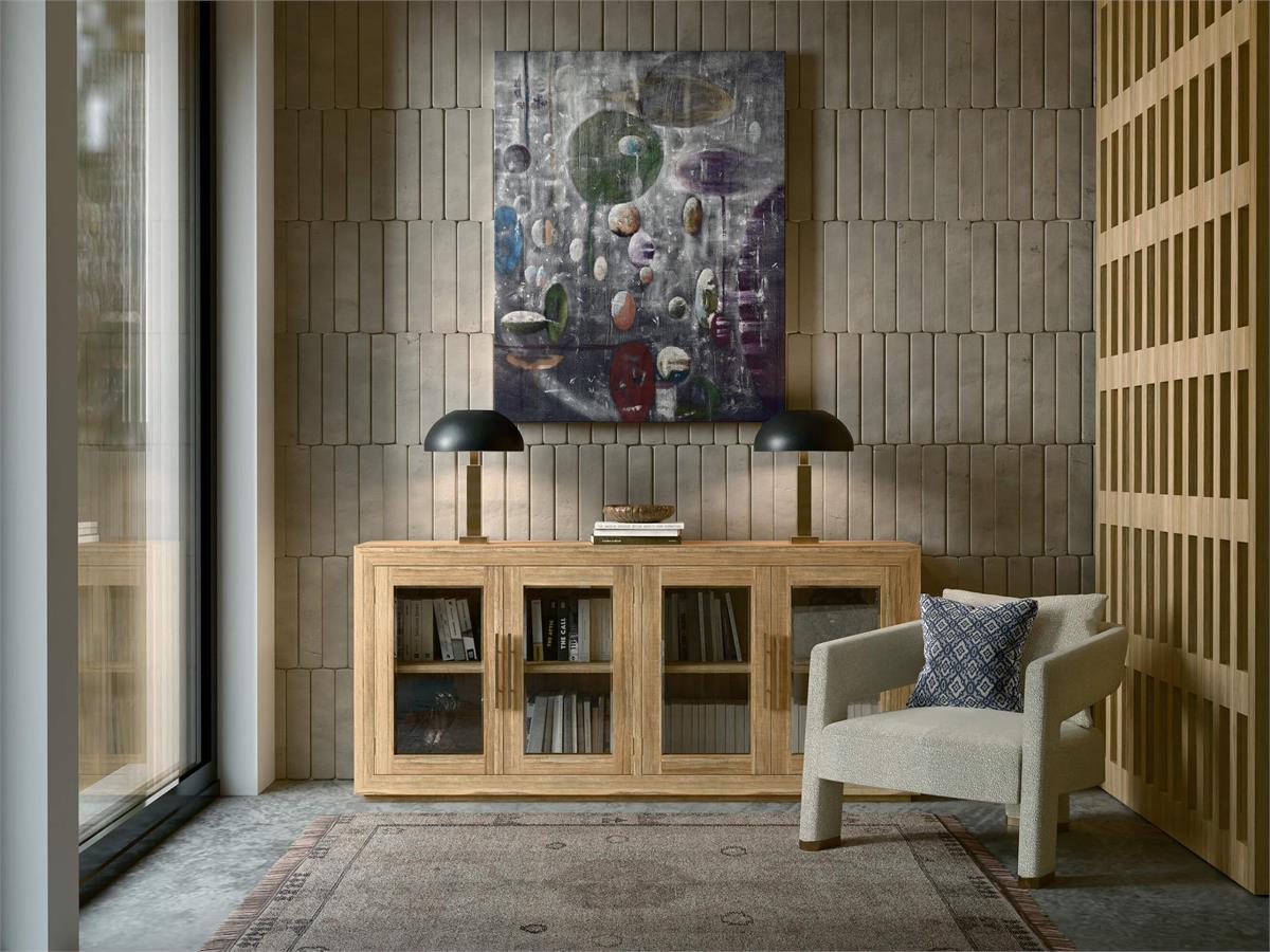 Bramble Tuscan Rustic Distressed Teak 4 Door Sideboard — Teak Natural