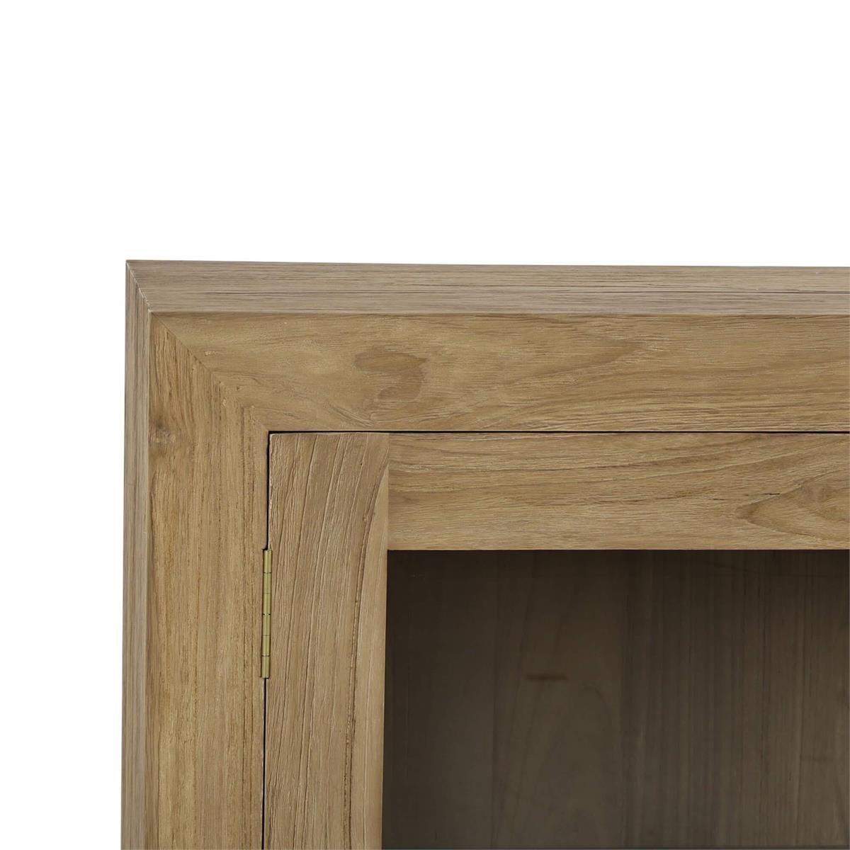 Bramble Tuscan Rustic Distressed Teak 4 Door Sideboard — Teak Natural