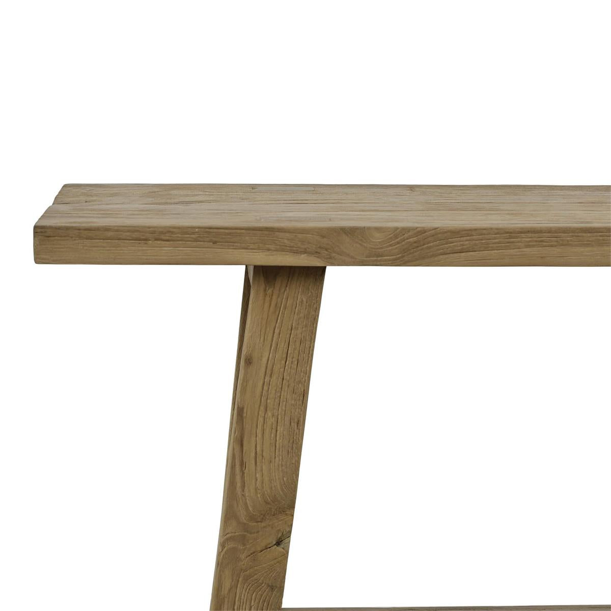Bramble Tuscan Rustic Distressed Teak Bench — Teak Natural