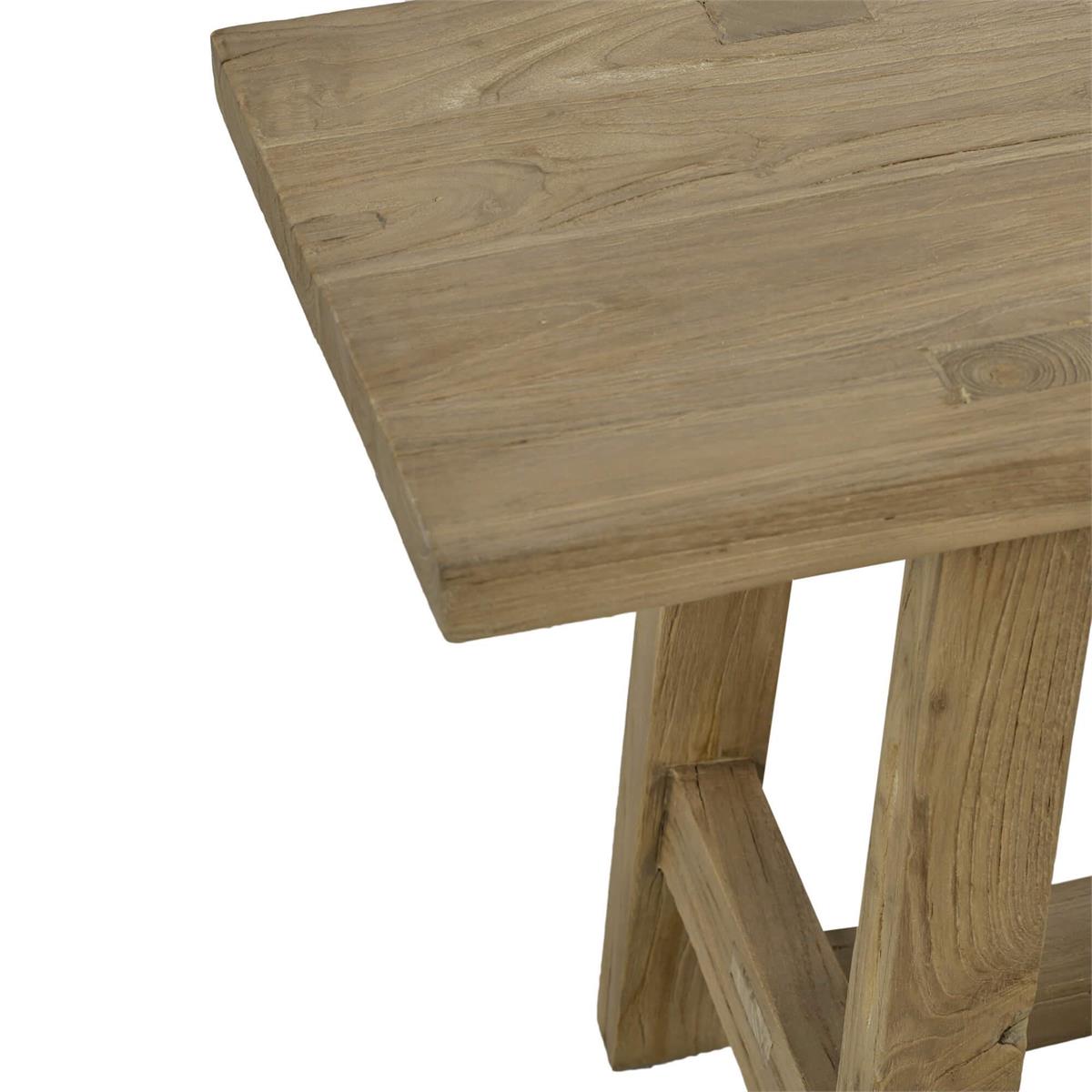 Bramble Tuscan Rustic Distressed Teak Bench — Teak Natural