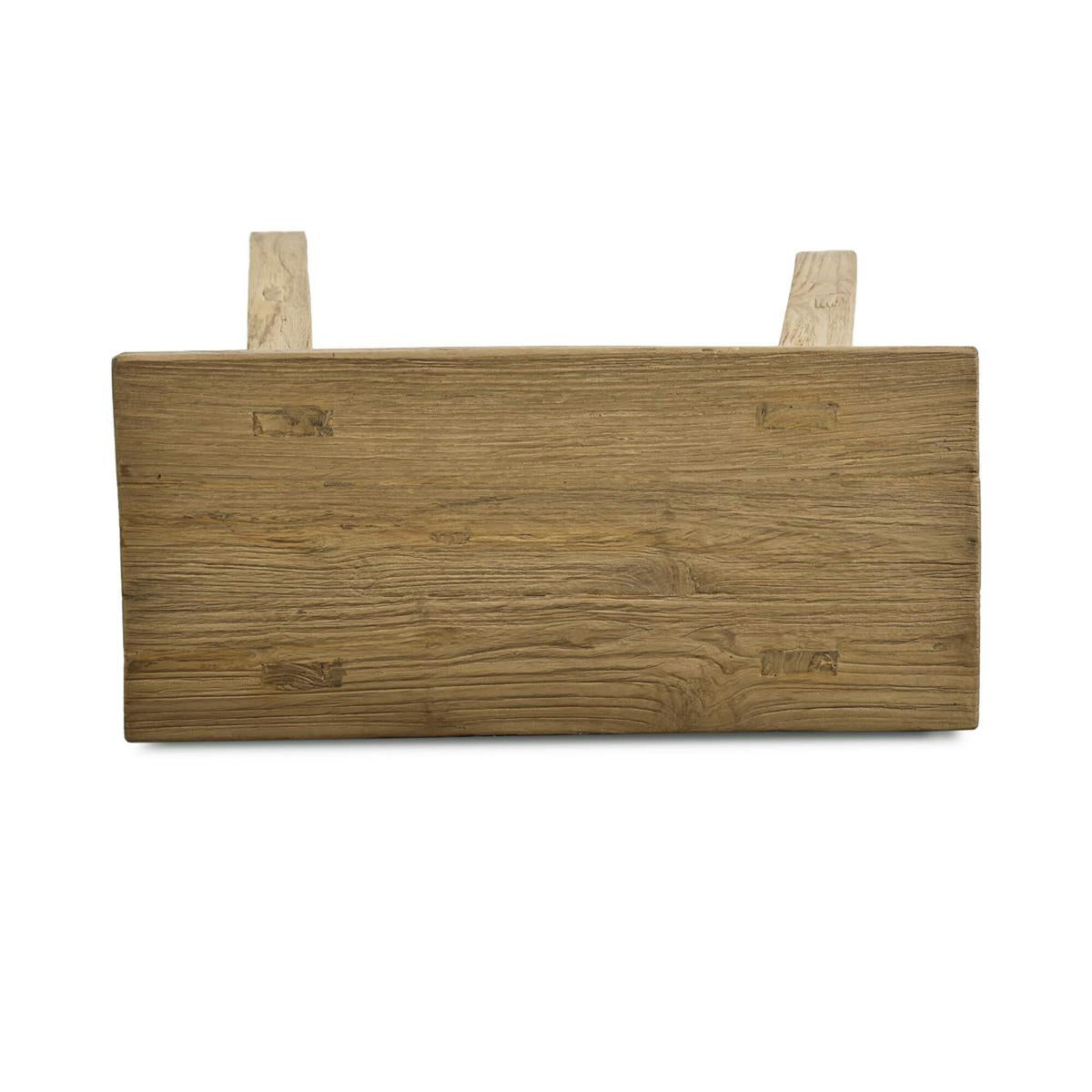 Bramble Tuscan Rustic Distressed Teak Stool — Teak Natural
