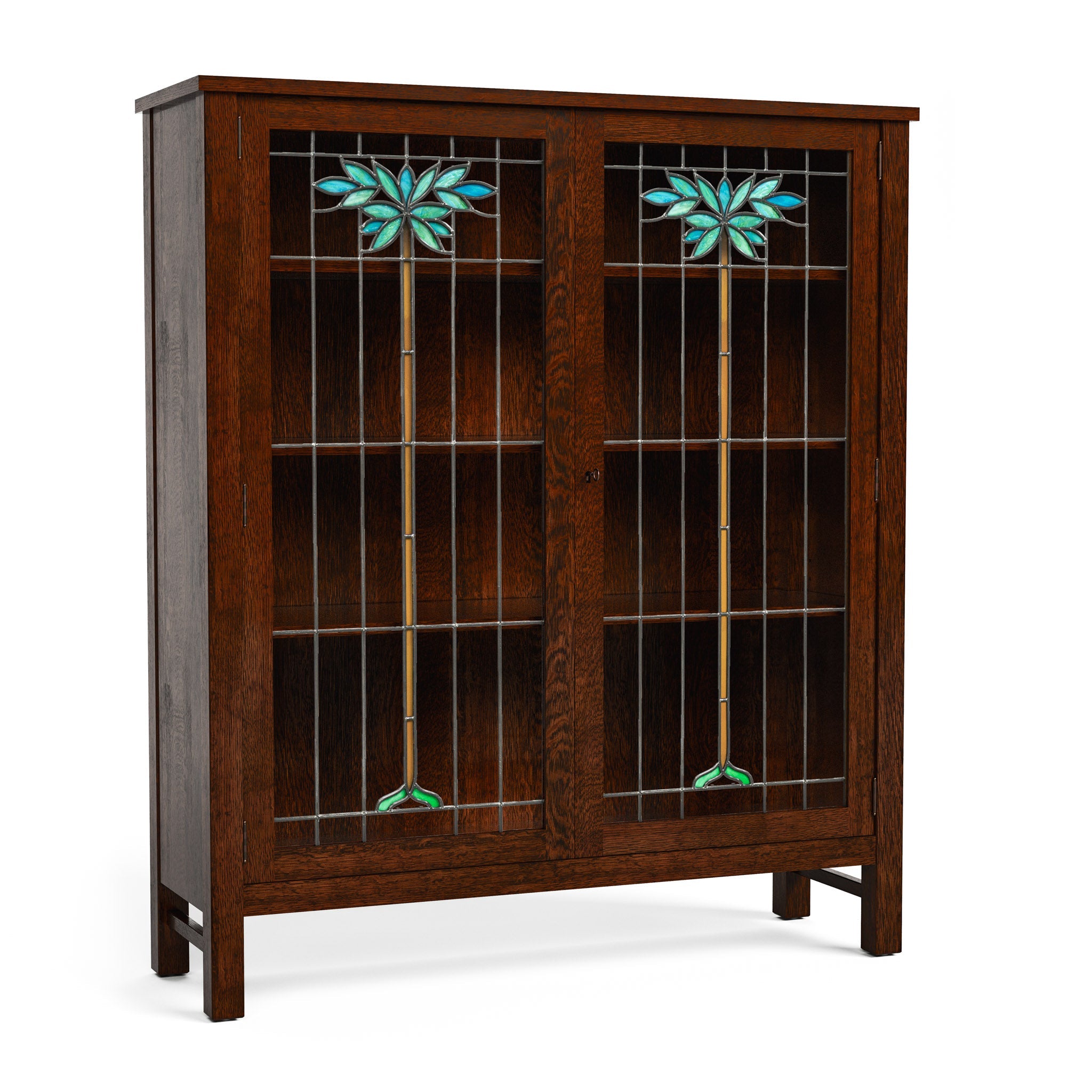 125th Anniversary LaSalle Stained Glass Bookcase - Stickley Furniture | Mattress