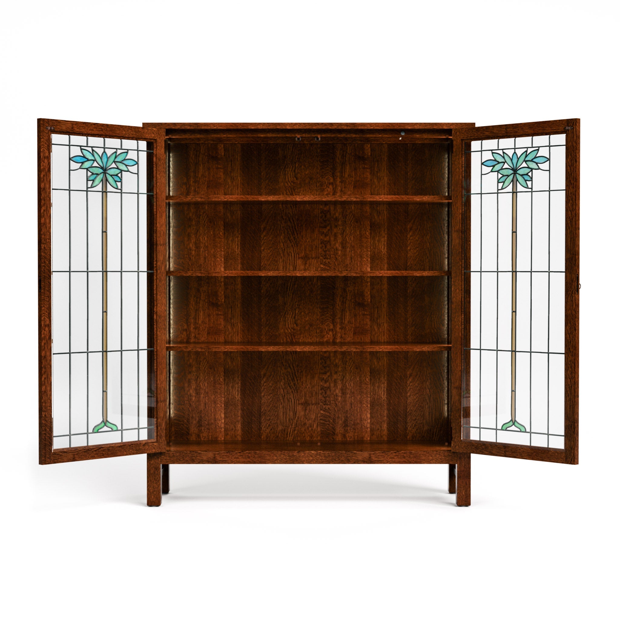 125th Anniversary LaSalle Stained Glass Bookcase - Stickley Furniture | Mattress