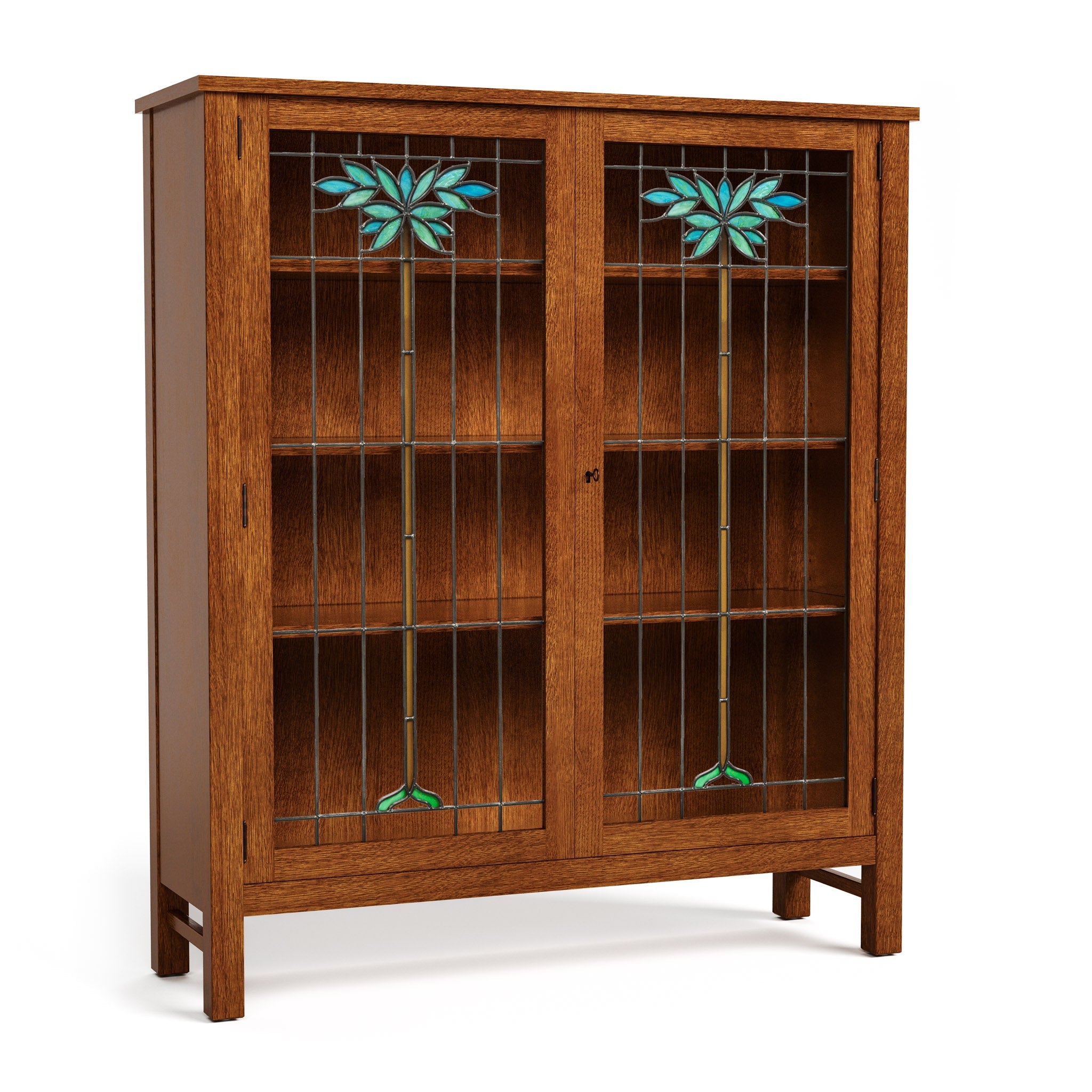 125th Anniversary LaSalle Stained Glass Bookcase - Stickley Furniture | Mattress