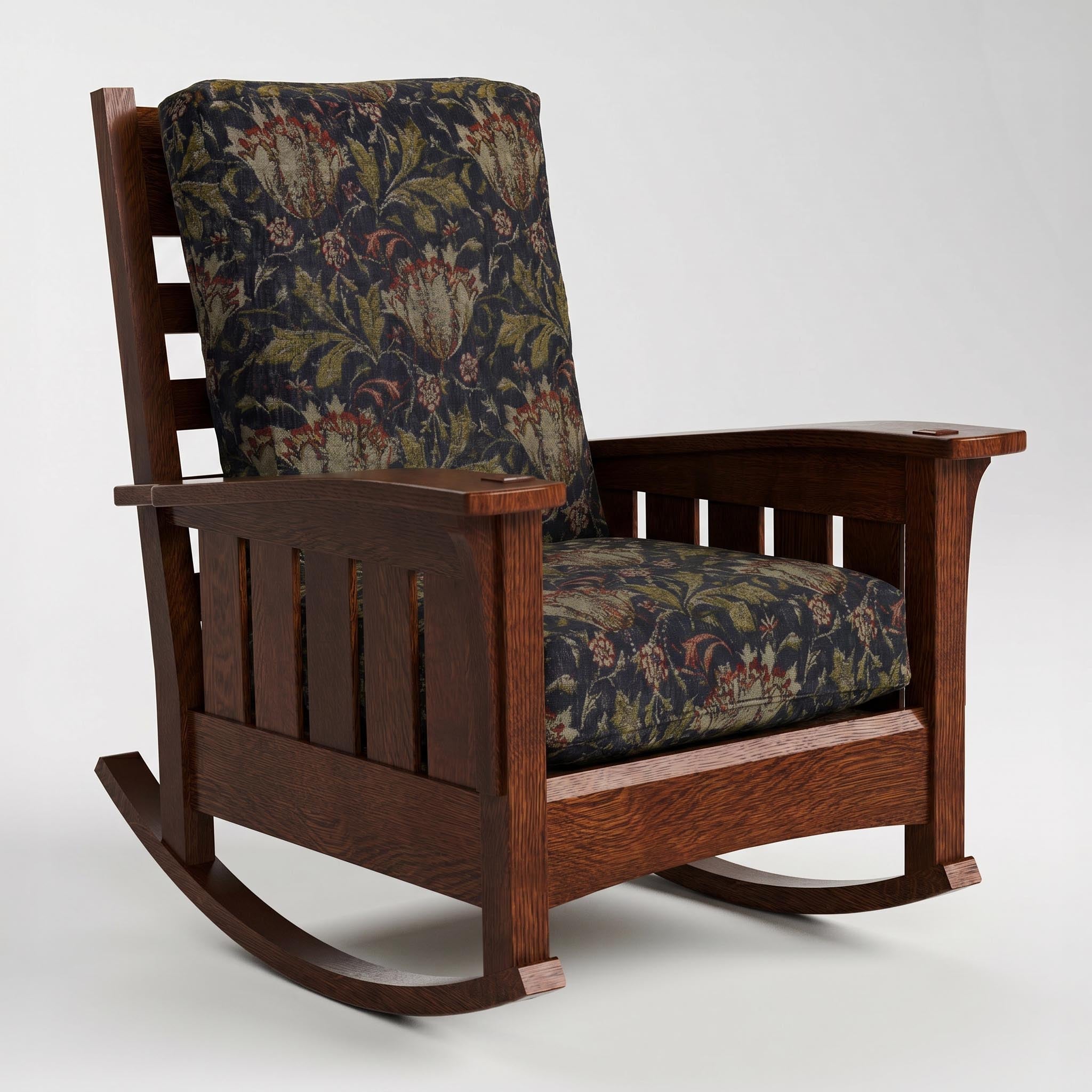 Stickley Bow Arm Rocker with Loose Cushion