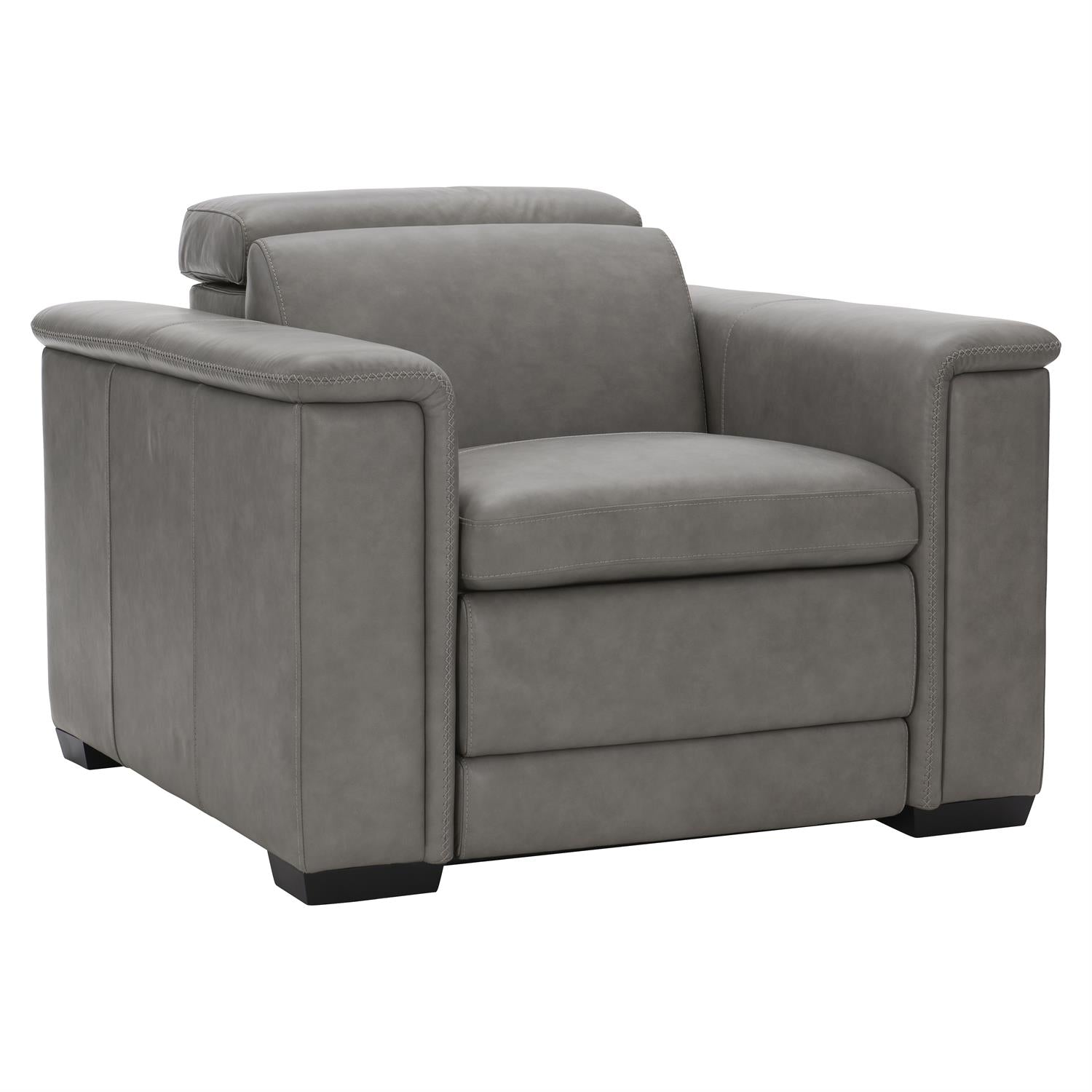Bernhardt Lioni Leather Power Motion Chair — Gray