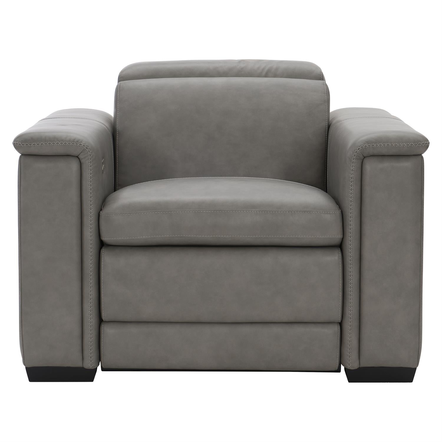 Bernhardt Lioni Leather Power Motion Chair — Gray