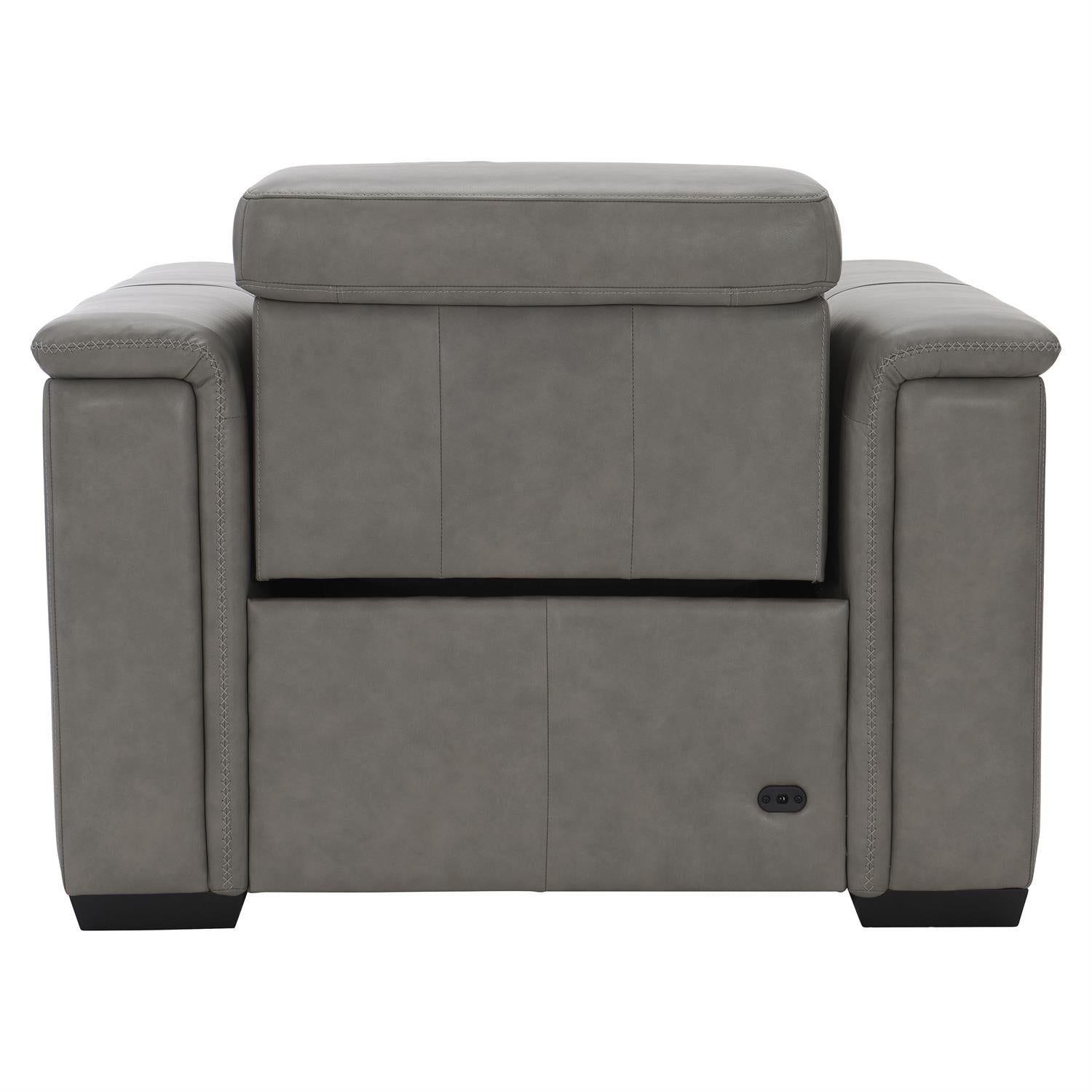 Bernhardt Lioni Leather Power Motion Chair — Gray