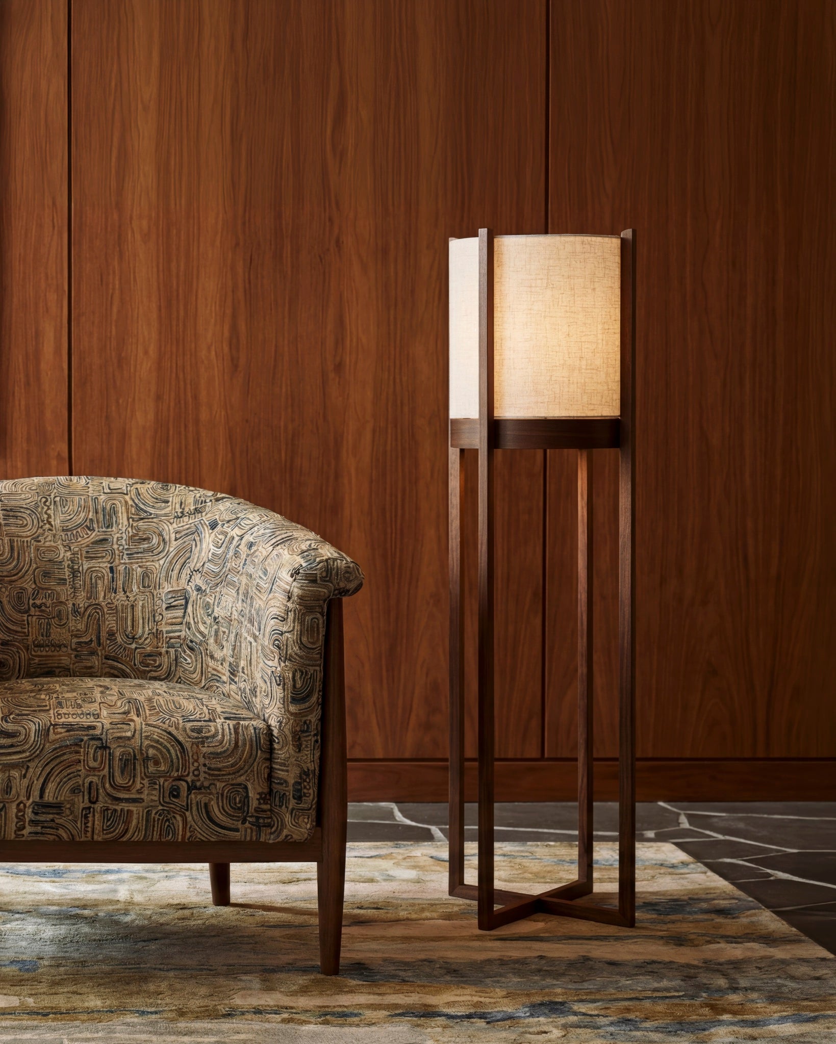 Stickley Walnut Grove Inset Shade Floor Lamp — Walnut Grove Inset Shade Floor Lamp Lifestyle 2