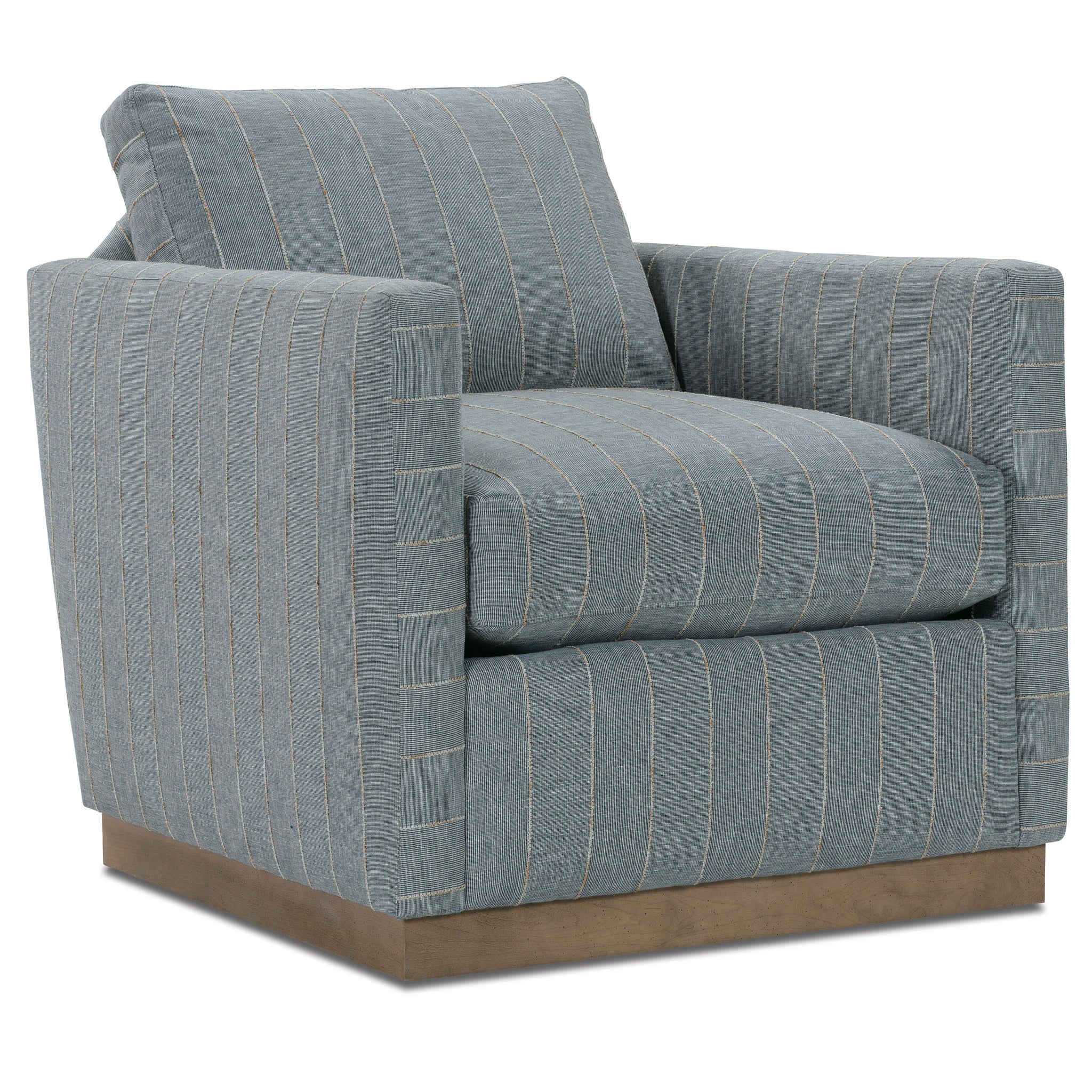 Rowe Furniture Allie Swivel Chair — Federal Blue - Striped