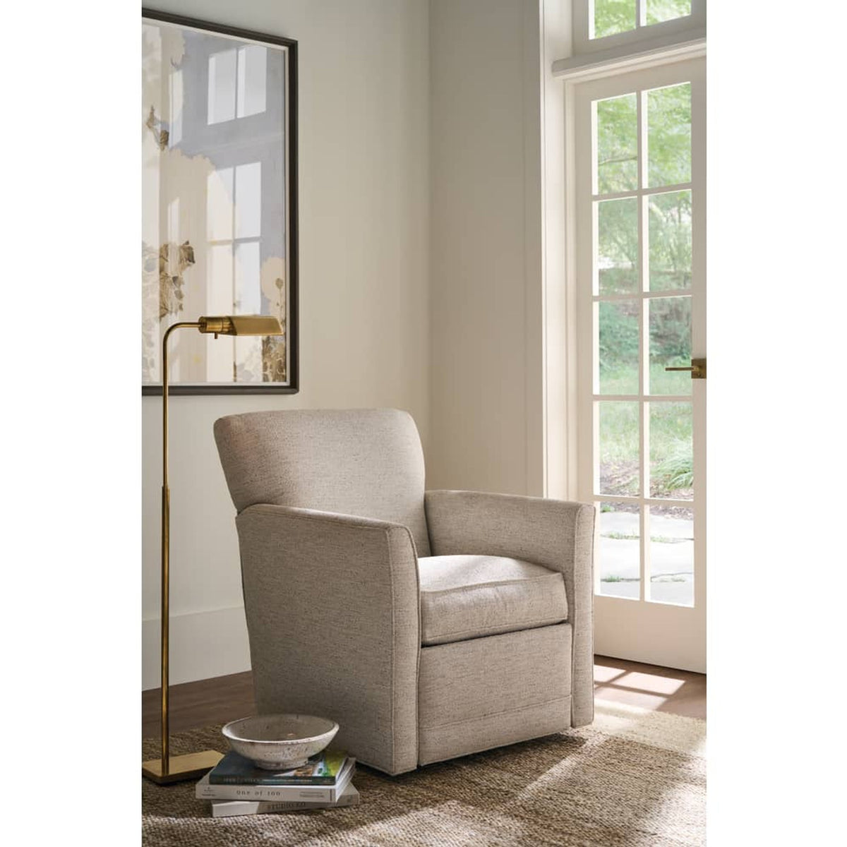 Rowe Furniture Times Square Swivel Recliner — Pearl