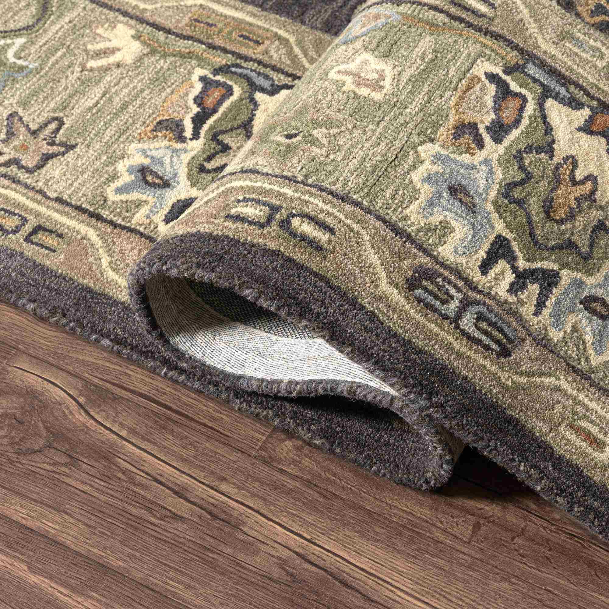 LR Home Caitlin Rug — Charcoal / Sage