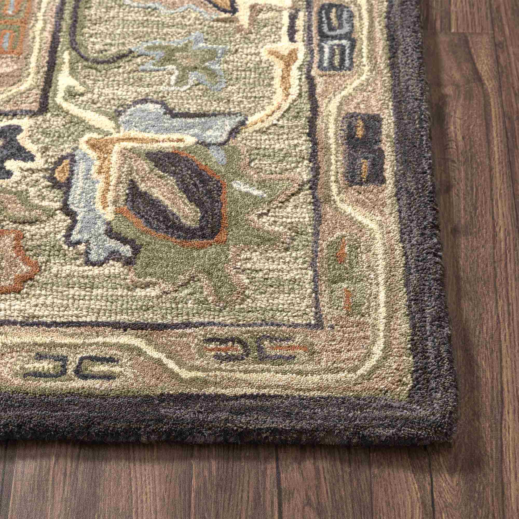 LR Home Caitlin Rug — Charcoal / Sage