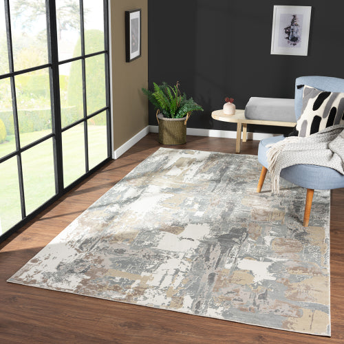 LR Home Cheshire Rug — Beige / Gray