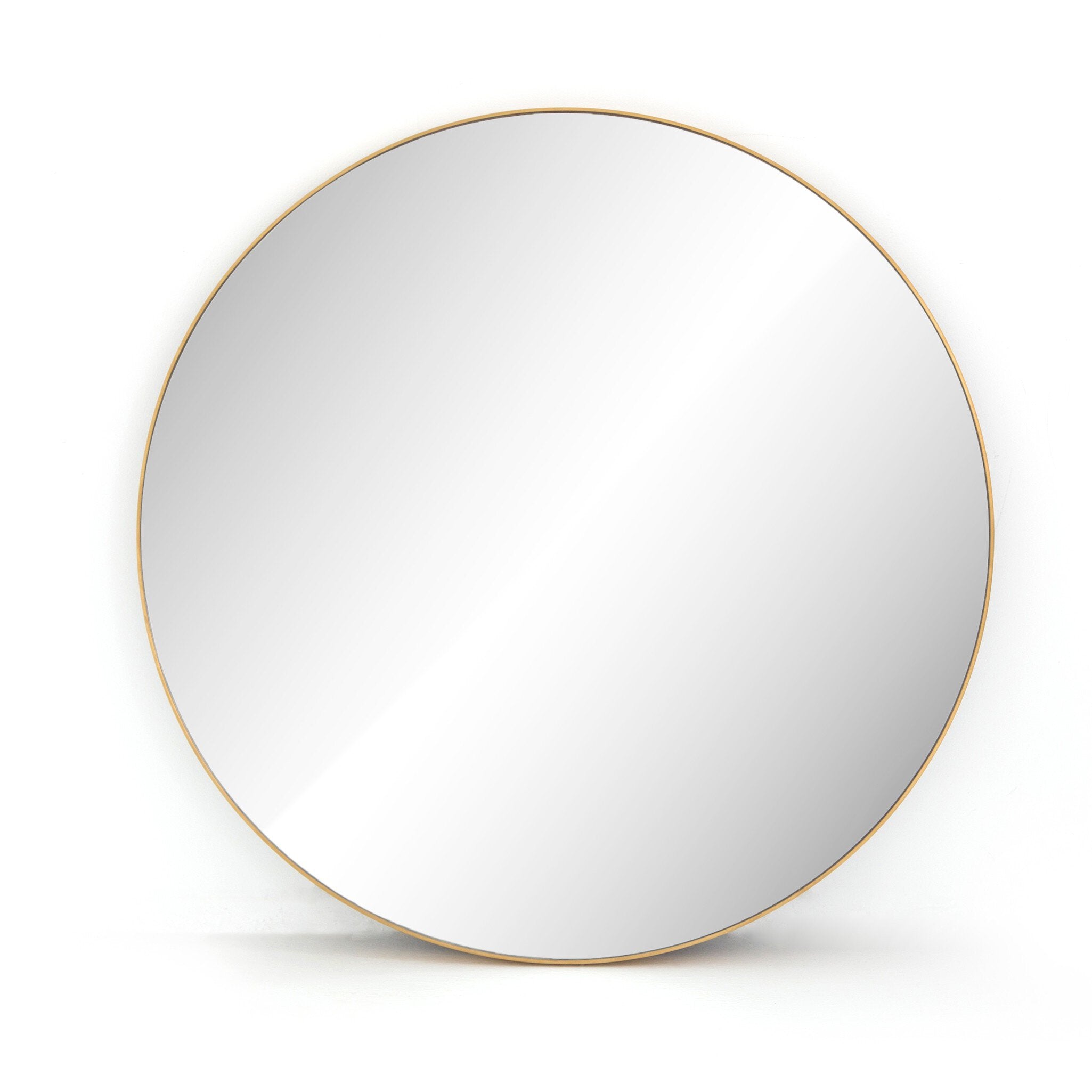Four Hands Bellvue Round Mirror — Polished Brass-Mirror