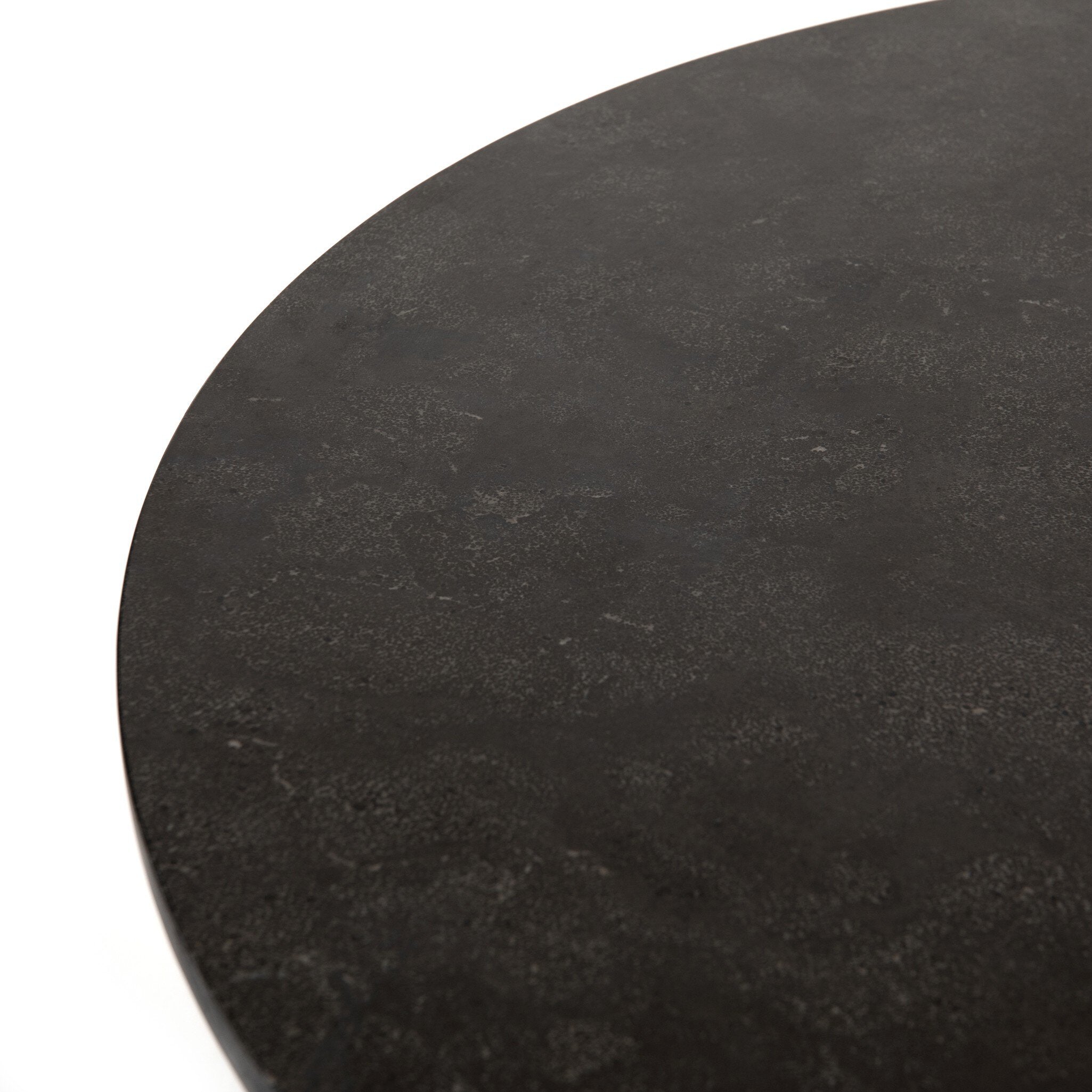 Four Hands Powell Dining Table — Bluestone-Ebony-Dark Rustic Black