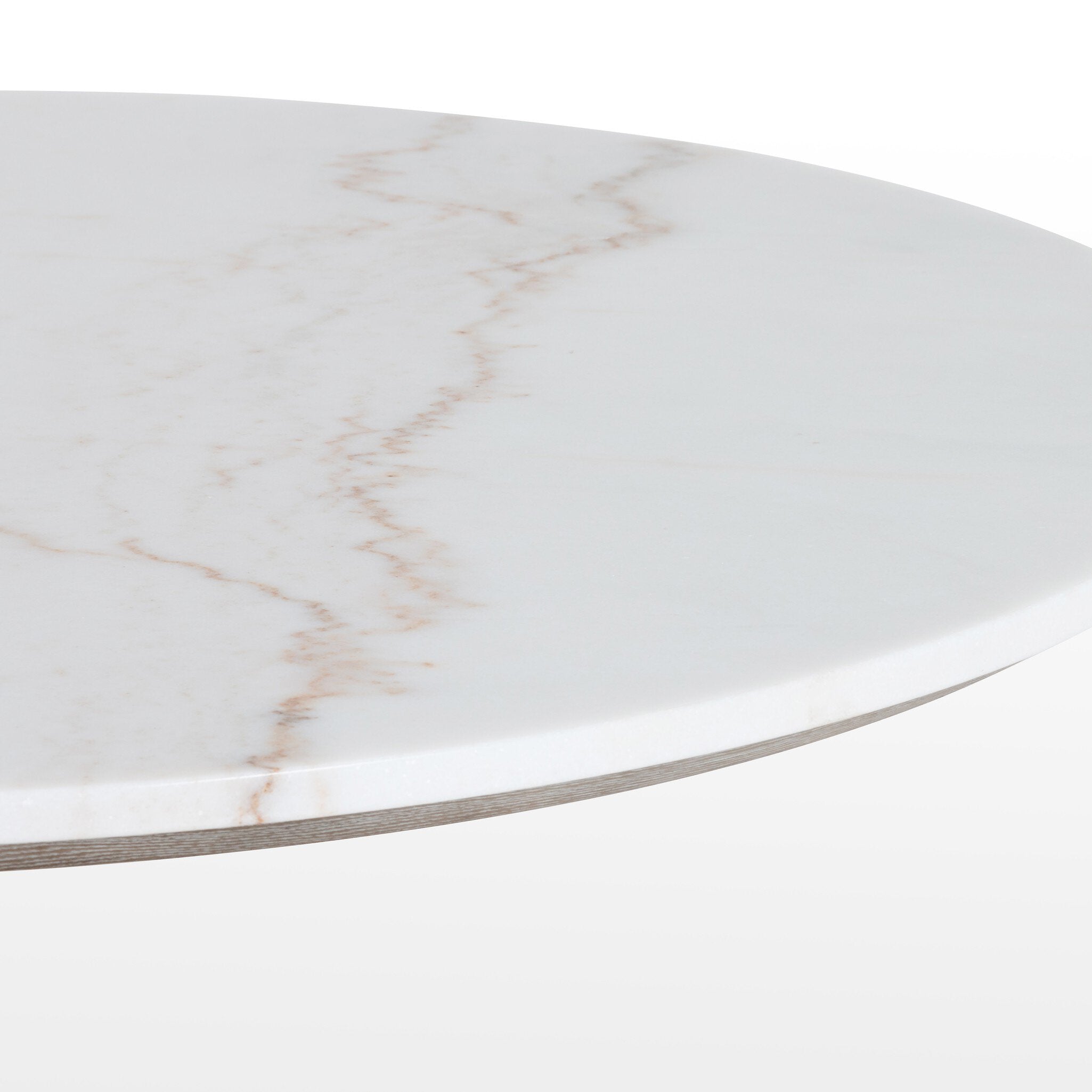 Four Hands Powell Dining Table — Dark Rustic Black-Weathered Ash-White Marble
