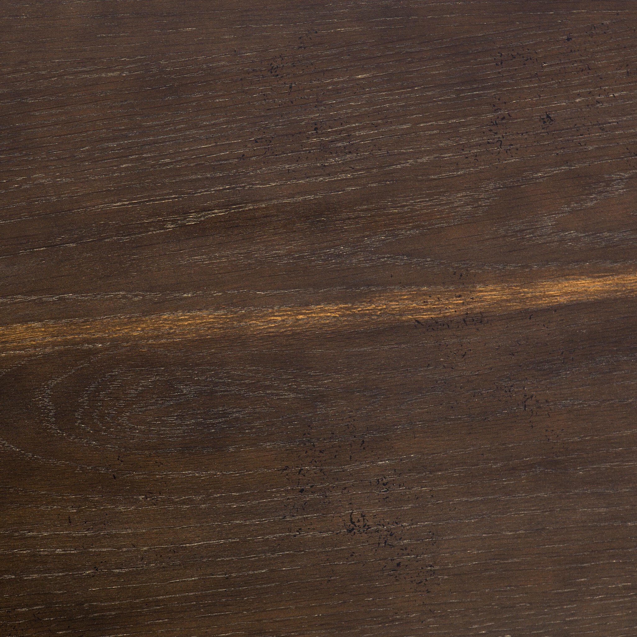 Four Hands Powell Dining Table — English Brown Oak Veneer-English Brown Oak-Dark Rustic Black