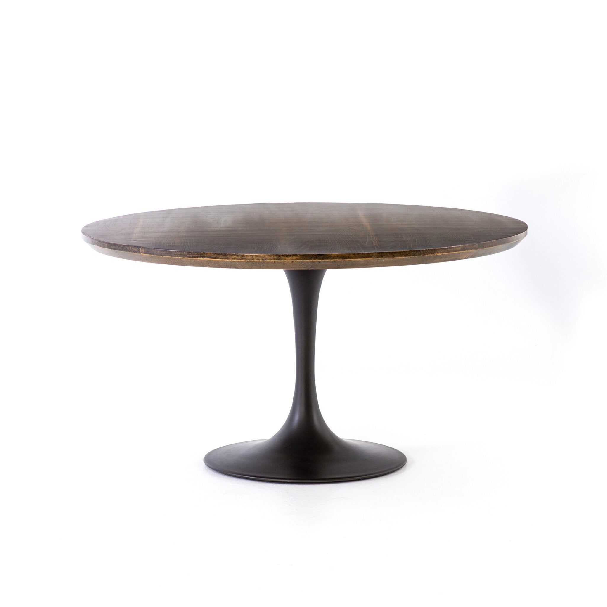 Four Hands Powell Dining Table — English Brown Oak Veneer-English Brown Oak-Dark Rustic Black