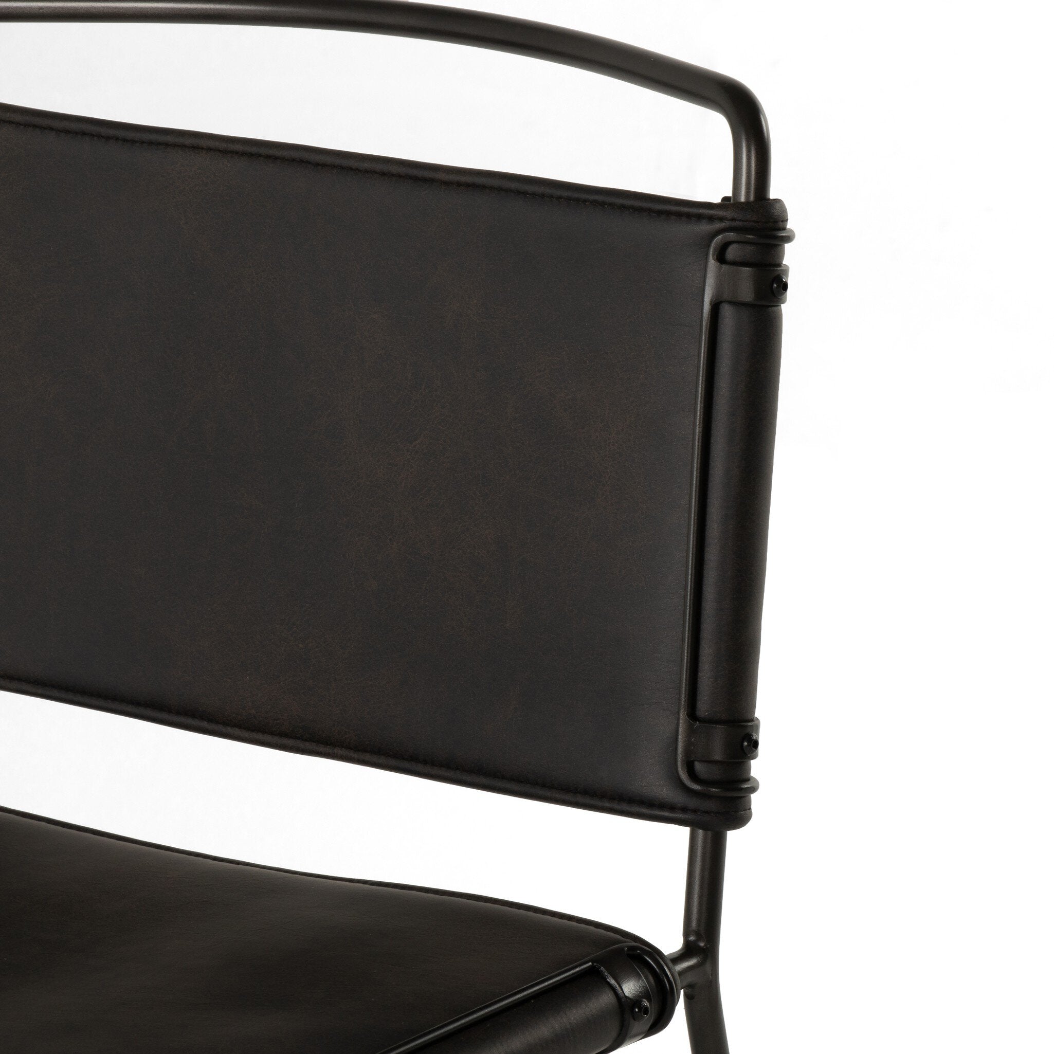 Four Hands Wharton Dining Chair — Distressed Black-Waxed Black