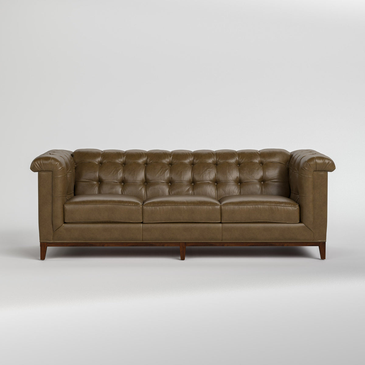 Stickley Fairfax 98-inch Sofa — Defy Gravity leather, front view