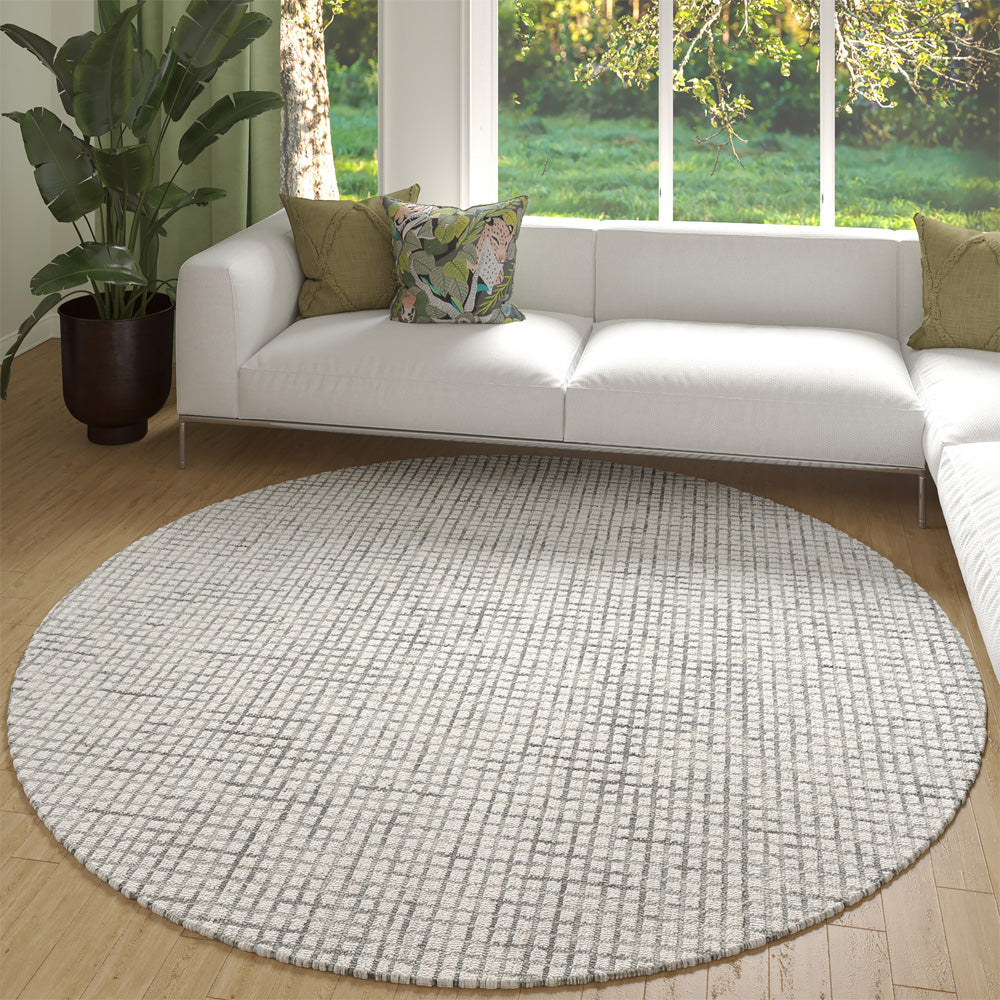 LR Home Criss Cross Rug — Silver / Ivory