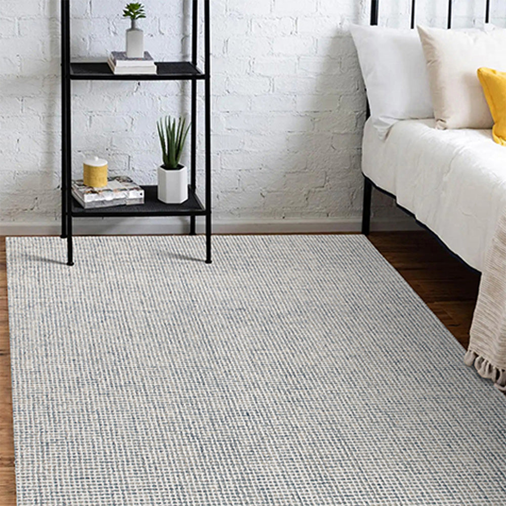 LR Home Criss Cross Rug — Ivory/Stone Blue