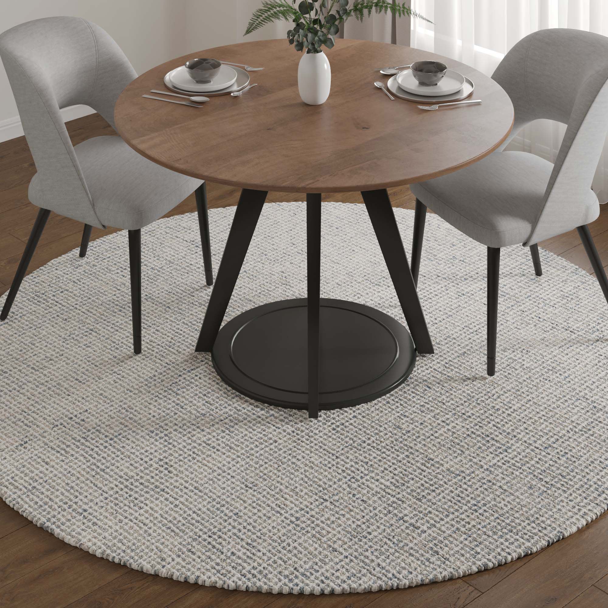 LR Home Criss Cross Rug — Ivory/Stone Blue