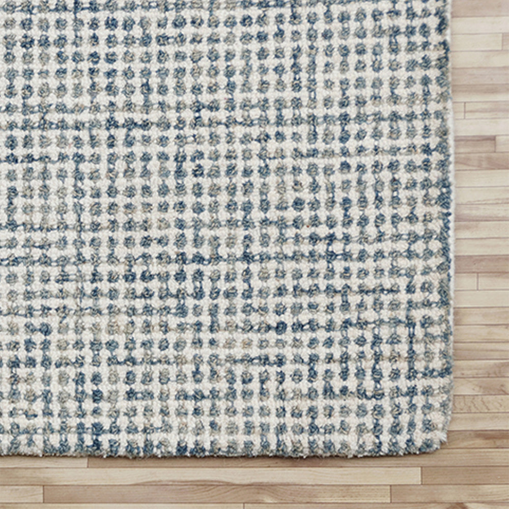 LR Home Criss Cross Rug — Ivory/Stone Blue