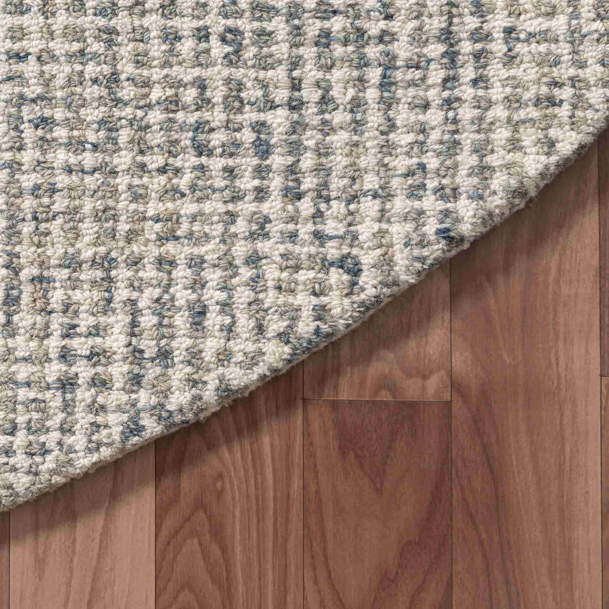 LR Home Criss Cross Rug — Ivory/Stone Blue