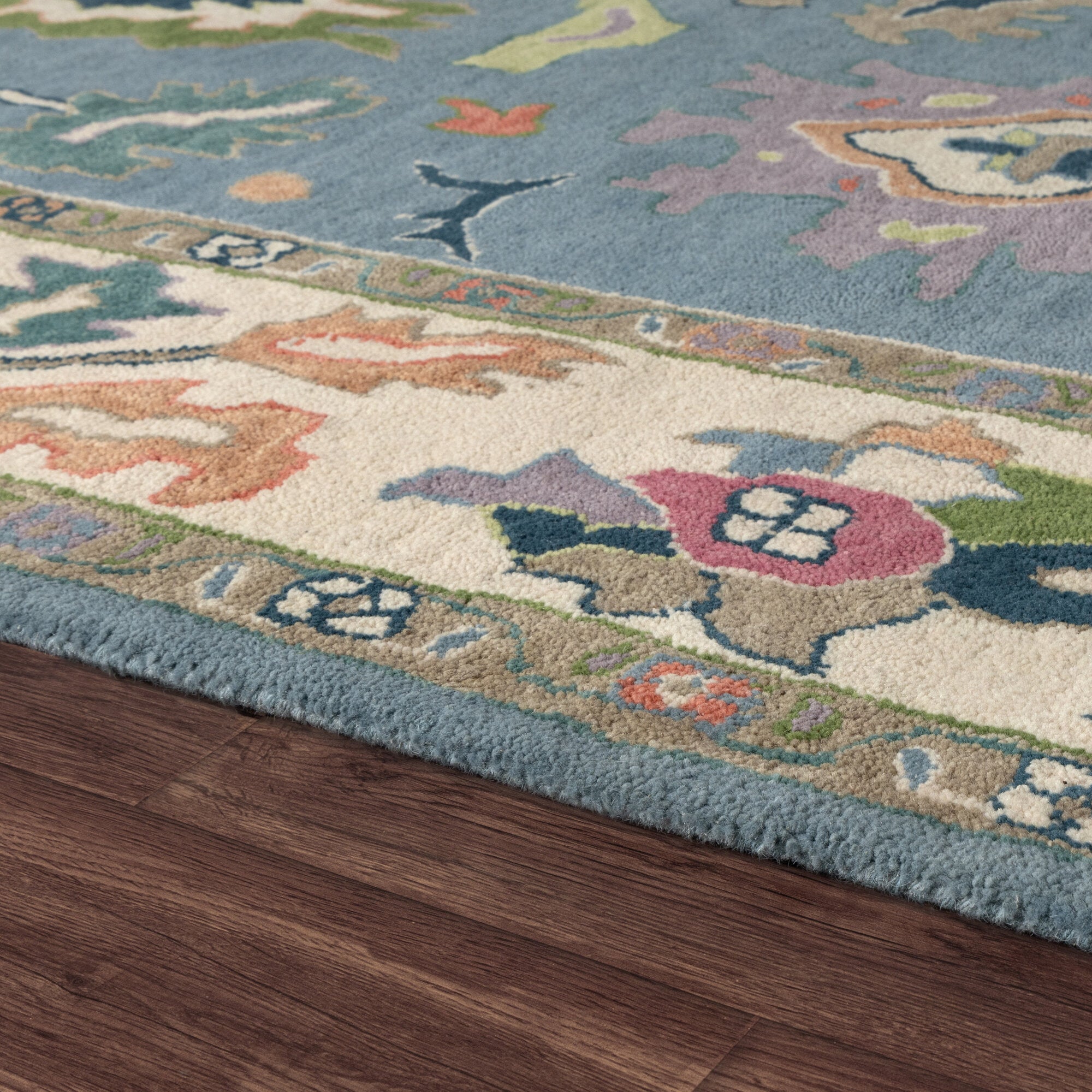LR Home Elize Rug — Blue / Ivory
