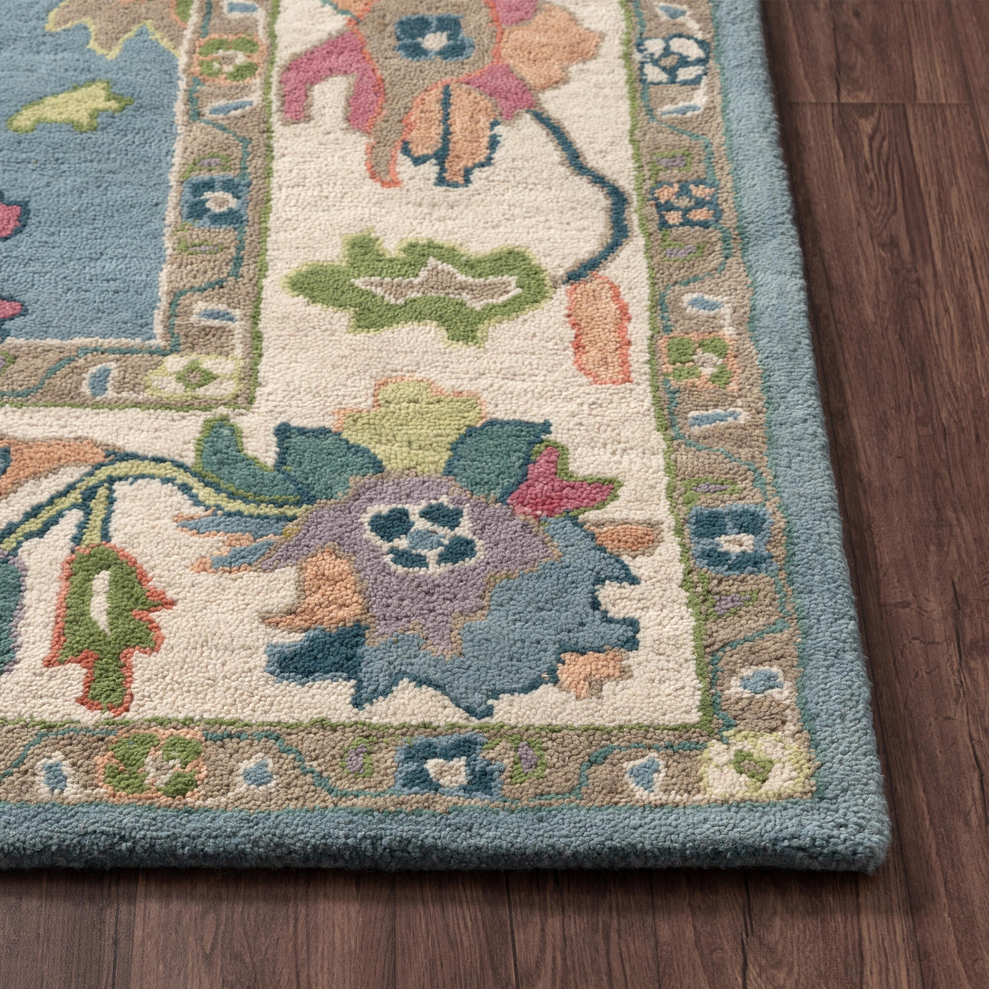 LR Home Elize Rug — Blue / Ivory