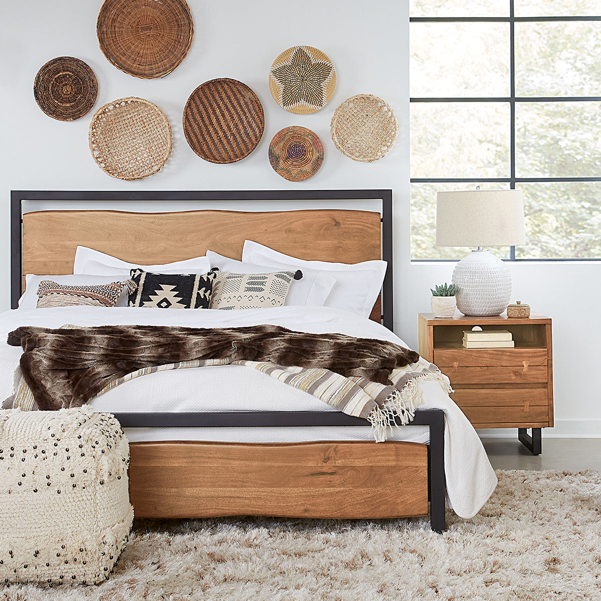 Home Trends & Design Aspen Bed — Smoked Acacia