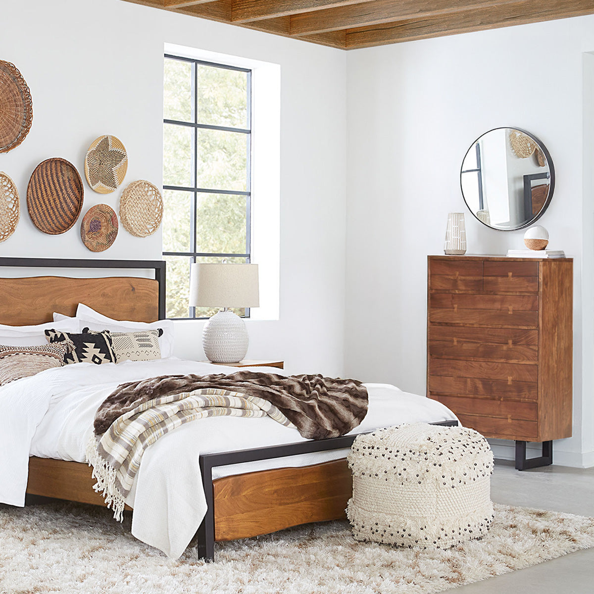 Home Trends & Design Aspen Bed — Smoked Acacia