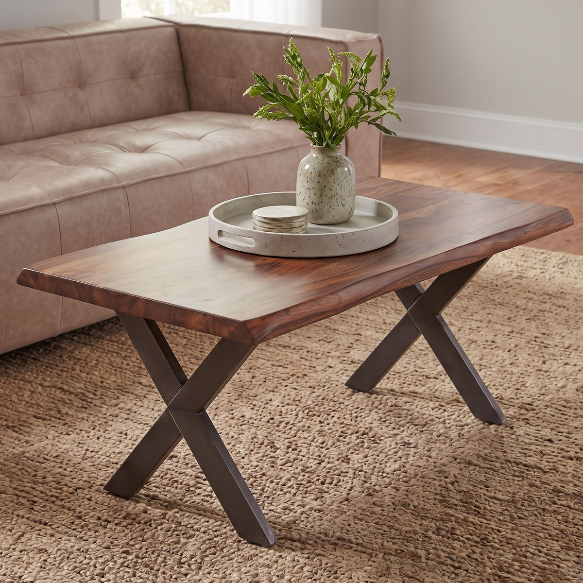 Home Trends & Design Brisbane 46" Coffee Table — Natural Sheesham