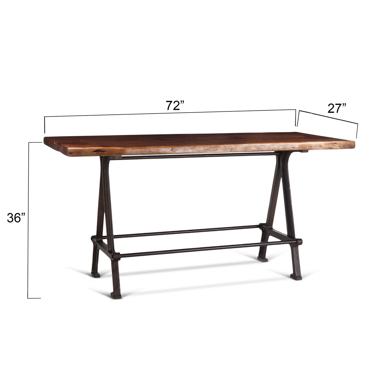 Home Trends & Design Industrial Loft 72" Gathering Table — Walnut