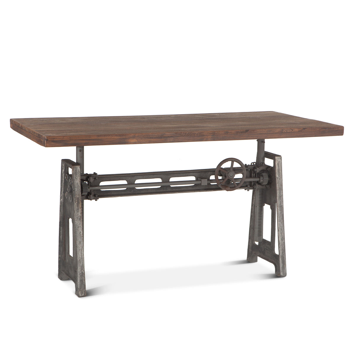 Home Trends Direct Industrial Loft 60" Adjustable Crank Office Desk — Weathered Teak